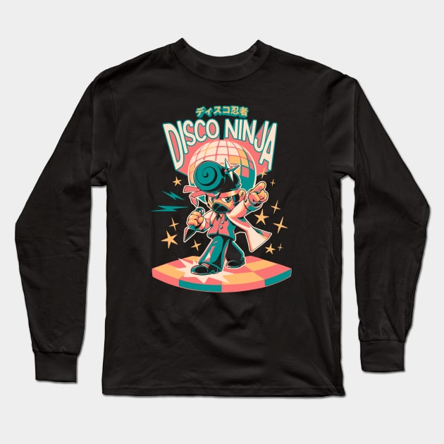 Disco Ninja Long Sleeve T-Shirt by Ilustrata